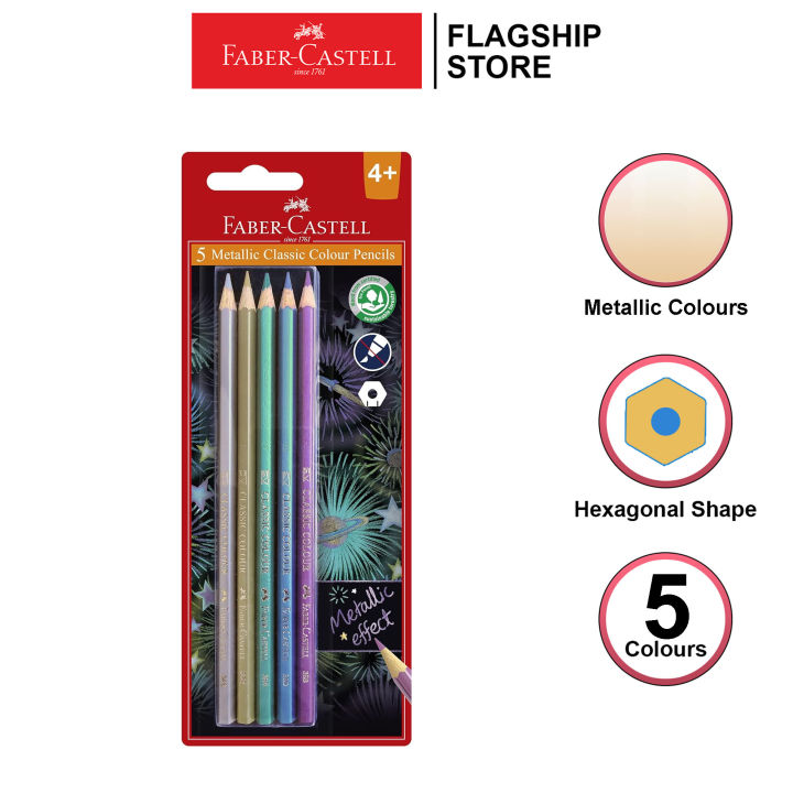 FaberCastell Classic Color Pencil Metallic 5 colors (114611) Lazada PH