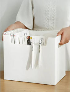 Minimalist Neutral Desk Organizer Foldable File Organizer Portable Cabinet Wardrobe Book Storage Box