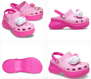 Giày sục crocs chuẩn xịn chống hôi chân nhựa tế bào êm mềm dẻo bền đi mưa lội nước đi biển Hello Kitty Bae Clog cho nữ và các bé gái lớn