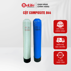 Vỏ cột lọc nước Composite 844 Euolux xử lý nước giếng khoan nước máy gia đình (Tặng kèm trõ)