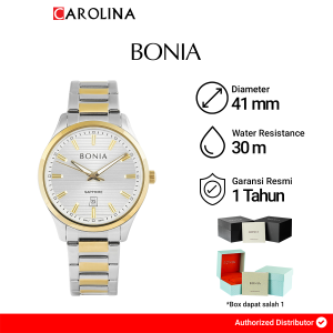 Jam Tangan Wanita Bonia B10858-1112 Silver Dial Dual Tone Stainless Steel Band