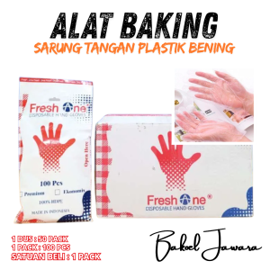 ( 1 PACK 100 PCS ) Sarung Tangan MEREK FRESH ONE PRAKTIS PLASTIK SERBAGUNA