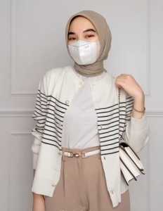 NIKKI CARDIGAN RAJUT STRIPE GARIS KANCING MUTIARA PREMIUM OUTHER CARDIGAN RAJUT WANITA DEWASA