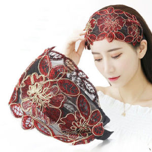 OEUVR Hair Ribbon Korean Style Vintage For Women Non-slip Broadside Toothed Floral Printed Hair Accessories Headband Head Hoop Hair Bands