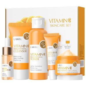 Bộ chăm sóc da Vitamin C bộ dưỡng ẩm da mặt với sữa rửa mặt serum dưỡng da mặt kem dưỡng da mặt kem dưỡng mắt toner dưỡng ẩm cho da.