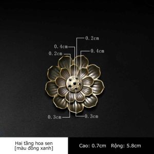 [HCM]Giá đỡ đốt nhang trầm hương thiết kế hoa sen 3 lớp đế lư hương hoa sen chạm khắc tinh sảo-GL314