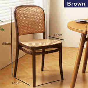 NORHOR Rattan Chair Rattan Plastic Chair With Backrest Stackable Home Chair Hollow Breathable Dining Chair Leisure Chair
