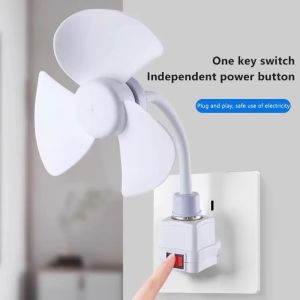 NOBLELYN 3-Prong Plug Wall Socket Fan Wall-Mounted 3/5 Blade Kitchen Mini Fan Energy Saving Desktop Fan Summer