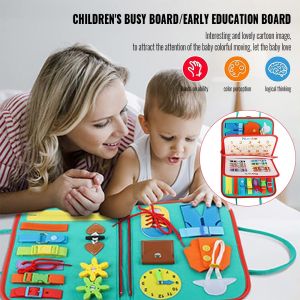 Baby Busy Board Early Educational Toys Early learning and educational books Felt learning board Toddler Busy Board Montessori Sensory Toys Learning Motor Skills Autism Preschool Activities Educational Travel Toy Baby
