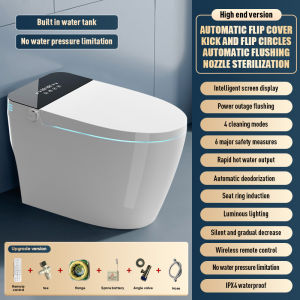 Smart Toilet Bowl with Built-in Water Tank Auto Flap Female Cleaning Butt Wash Disinfection Drying Remote Control