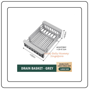 【JJ HOME】Stainless Steel Extendable Dish Drainer Large Capacity Sink Dish Rack Extendable Drainer Basket