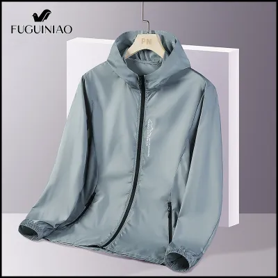 Fuguiniao Hiking Waterproof Jacket Men Camping Running Sun-Protective Windbreaker Quick Dry Outdoor Sport Rain Coat Unisex