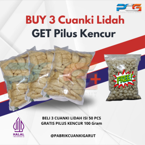 Paket 3 Cuanki Lidah isi 50 Pcs GRATIS Pilus Kencur 100 Gram Termurah bisa Cod Pengiriman dari Garut