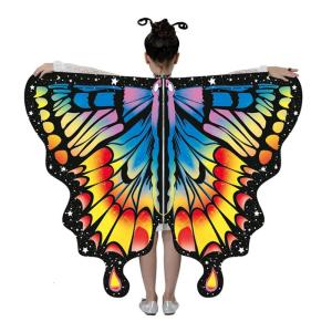 Childrens Butterfly Cape Wing Funny Dress for Party Cosplays Butterfly Wing Costume Colorful Butterfly Shawl Wing Cloaks