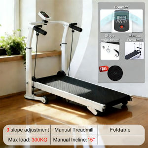 MY-HI Manual Treadmill Foldable Walking Pad Multi-functional LED Threadmill Exercise Equipment For Women