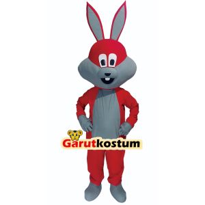 Kostum maskot badut kelinci merah cantik setelan dewasa lucu costume karnaval termurah
