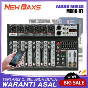 NewBaxs เครื่องผสมเสียง เครื่องผสมมืออาชีพ 6-channel MX06BT เครื่องผสมสัญญาณ EQ ผล 16DSP สัญญาณ USB บลูทูธ/MP3 เครื่องขยายเสียง KTV original