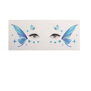 SINGLE Waterproof Glitter Butterfly Face Tattoo Realistic Star Heart Face Temporary Tattoo Eye Makeup Tattoos DIY Face Tattoo Sticker Women Kids Children
