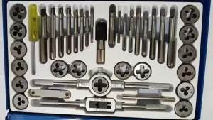 40Pcs Threading Tap and Die Set Metric hand tap set threader tool Adjustable Tap Wrench threader M12