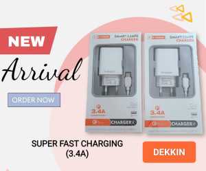 TRAVEL CHARGER CAS HP TYPE C MICRO DEKKIN DK 6341 3.4A FAST CHARGING + KABEL DATA
