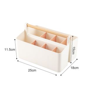 ROBERTA Portable Desk Storage Organizer Plastic Detachable Desk Stationery Box Desk Organizer Divided Compartments Pen Holder Office