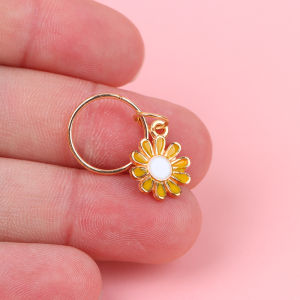 [haoh] 5Pcs set Daisy Flower Alloy Knitting Stitch Markers Zinc Alloy Flower Pendant Multicolor For Knitting Tools DIY Findings