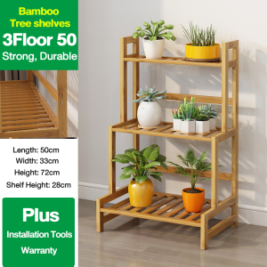 Plant Stand Storage Rack Waterproof Multi-Layer Flower Pot Holder Indoor Outdoor Shelf with Wheels