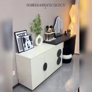 Dressing Table Solid Wood Bedroom with Drawer Small Apartment Makeup Dressing Table Chest of Drawers Integrated
