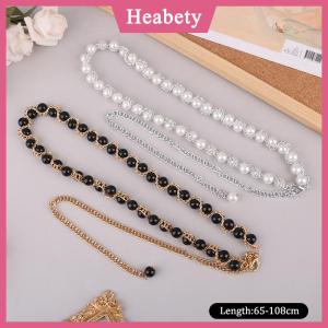 Heabety Phụ nữ thanh lịch vành đai Ngọc Trai Chuỗi Thắt lưng đàn hồi khóa chuỗi ngọc trai vành đai phụ kiện quần áo nữ