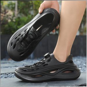 อุดตัน รองเท้าแตะ เรียบง่ายและมีสไตล์ นุ่มสบาย ปุ่มหมุน ก้นหนา เบา วัสดุที่เป็นมิตรต่อสิ่งแวดล้อมและทนทาน