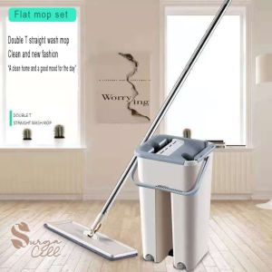 SGC RT93 Satu Set Alat Pel dan Ember Ultra Mop Lantai Modern Briny Small Wash and Dry 2in1 - Hemat Tenaga, Tidak Perlu Memeras, Kain Berkualitas Tinggi