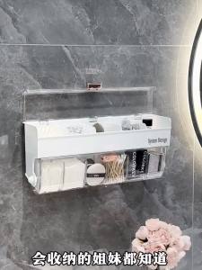 Bathroom storage rack non perforated wall mounted toilet hand washing and washbasin cosmetics storage box