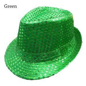 GOLDVAULT Sequins Jazz Hat Masquerade Shiny Panama Cap Fashion Stage Dance Performance Hat Men Women