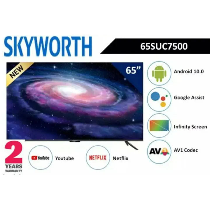 Skyworth 70 Inch 4K Android TV 70SUC6500 | Netflix Youtube Smart TV | 65 Inch 65SUC7500 | 55 Inch 55SUC6500 | 50 Inch 50SUC6500 Skyworth Android TV Skyworth TV