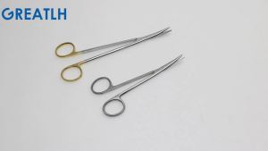 GREATLH 140-220mm Gold Handle Scissors Cutting Tonsil Non-damaged Vocal Cord Cutter Scissors MedicalVeterinary Instrument