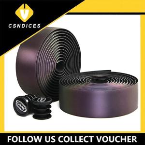 [Csndices] Cycling Bicycle Handlebar Tape Light Reflective Bike Bar Tape Wrap Pu Leather