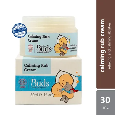 Buds Soothing Organics Calming Rub Cream 30ml | soothe and calm the baby / relieve headaches colic / calm stuff nose