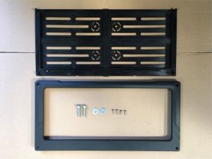 กรอบป้ายทะเบียน รถยนต์ ทรงสปอร์ต สีดำด้าน( 1ชุดหน้า-หลัง ) พร้อมอุปกรณ์ติดตั้ง abs เเท้