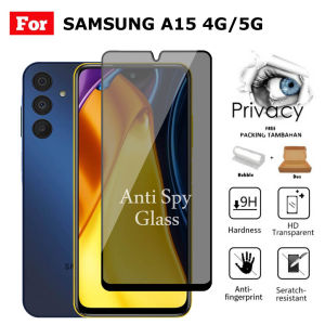 Tempered Glass Privacy Samsung A15 4G /A15 5G 2023 Anti Pecah 100% Layar Ceramic Anti Spy Full Layar