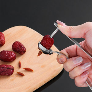 Stainless Steel Cherry Pitters Long Handle Fruit Corer Seed Remover For Jujube Hawthorn Fruit & Vegetable Tool Cherry Corer