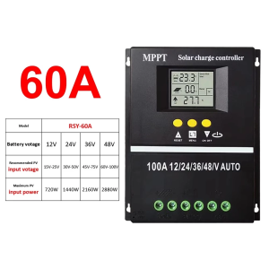 MPPT Solar Controller 60A/80A/100A 12V 24V 48V With LCD Screen AUTO Battery Charger COD