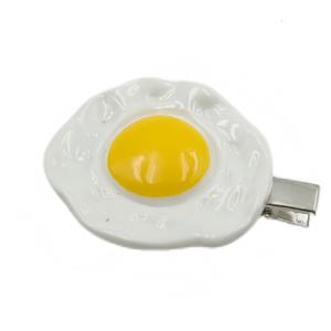 Egg Yolk Heart Design Hair Clip Fashionable Hairpin For Ponytail Bun Styling