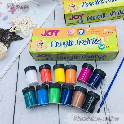 JOY Acrylic paints color 12colors*10ml W/brush AP-1210