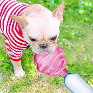 DEQIX Plastic Paw Shaped Dog Drinking Bowl Leakproof Large Capacity Pet Travel Cup Pet Supplies Connect with Bottle Travel Dog Water Bowl for Dogs Cats