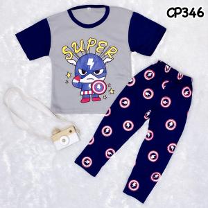 Aloha Baju Tidur Anak Lengan pendek celana panjang Untuk 1-10 tahun motif SUPER CP346 A