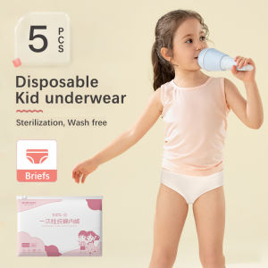 5 Packs Children Disposable Panty Kids Boys Girls 100% Cotton Travel Underwear Portable Boxers Briefs