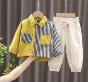 SETELAN KEMEJA ANAK LAKI LAKI MOTIF MINORY UNTUK USIA 1-7 TAHUN