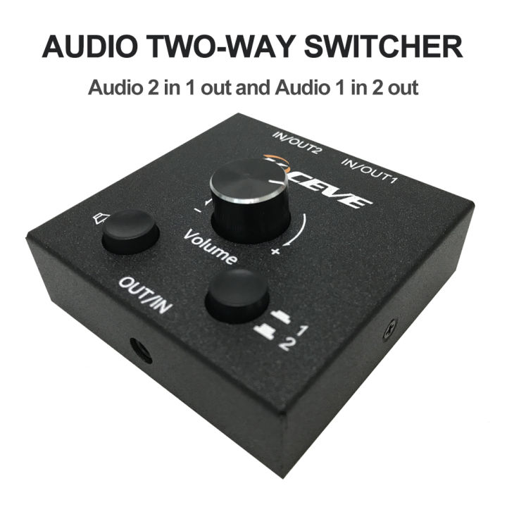 Source Switcher 2-IN-1-OUT / 1-IN-2-OUT Selector Audio Input or Output ...