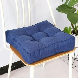 Square Chair Cushions Thickened Linen Square Seat Cushion High Elastic Padded Home Office Chair Sofa Seat Cushion