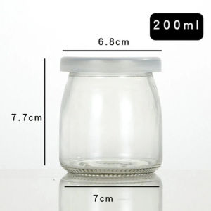 200ml Pudding Bottle with Lid Glass Jar with Cover Clear Yogurt Cup Baking Mold Mousse Container